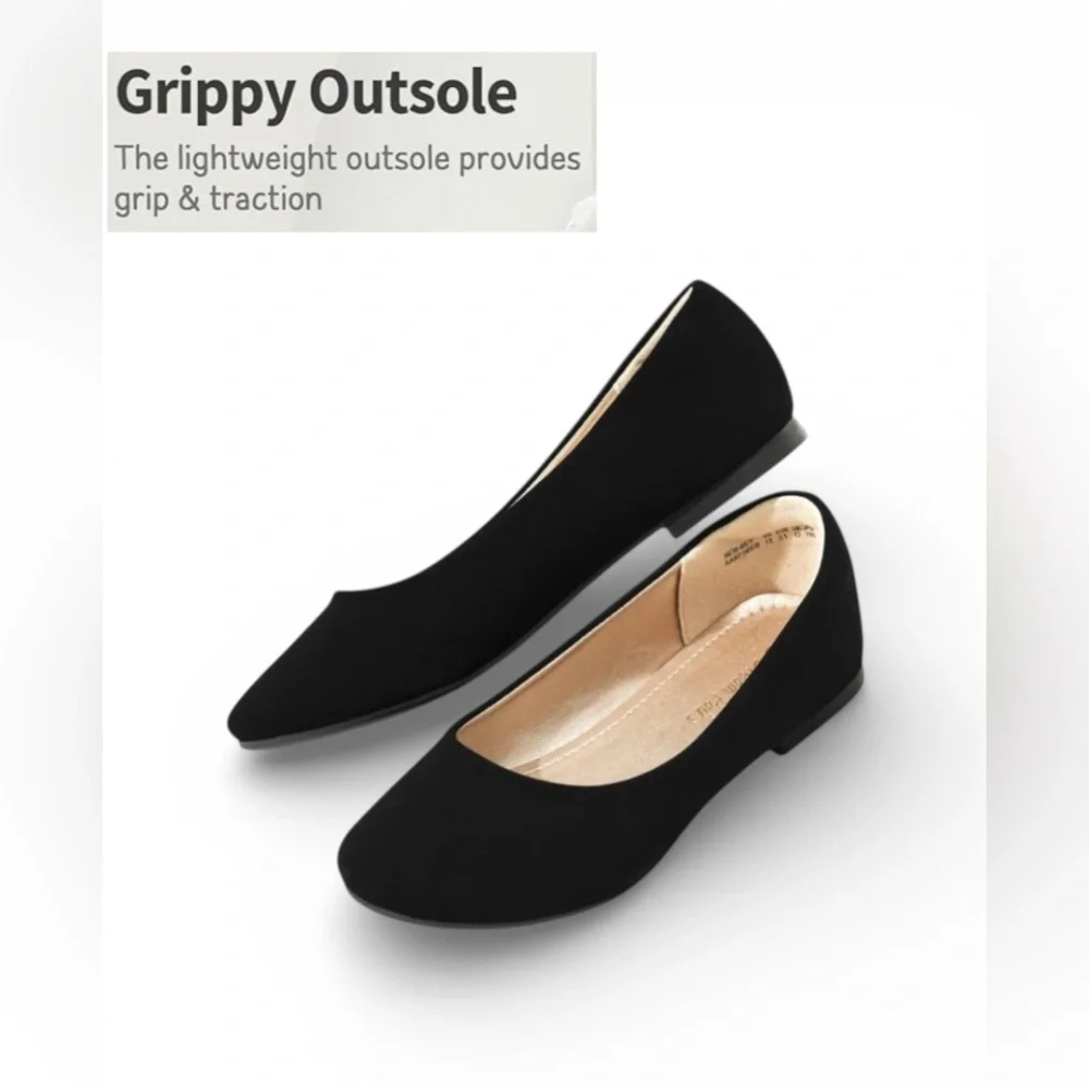 🏷️ DREAM PAIRS Women’s Slip On Ballerina Flats Black Size 8.5